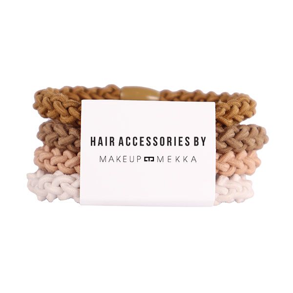 Woven Hair Ties 4pk, Neutral Mix