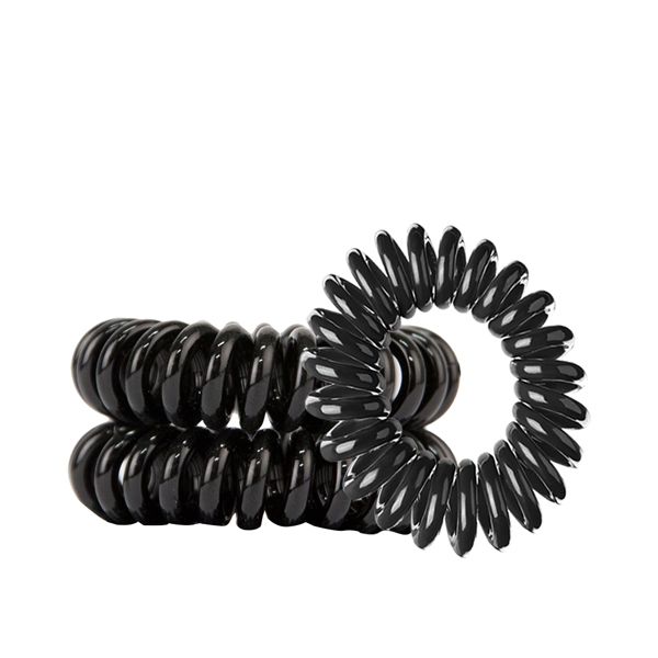 Spiral Hair Ties 3pk, Black