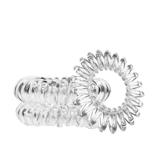 Spiral Hair Ties 3pk, Clear