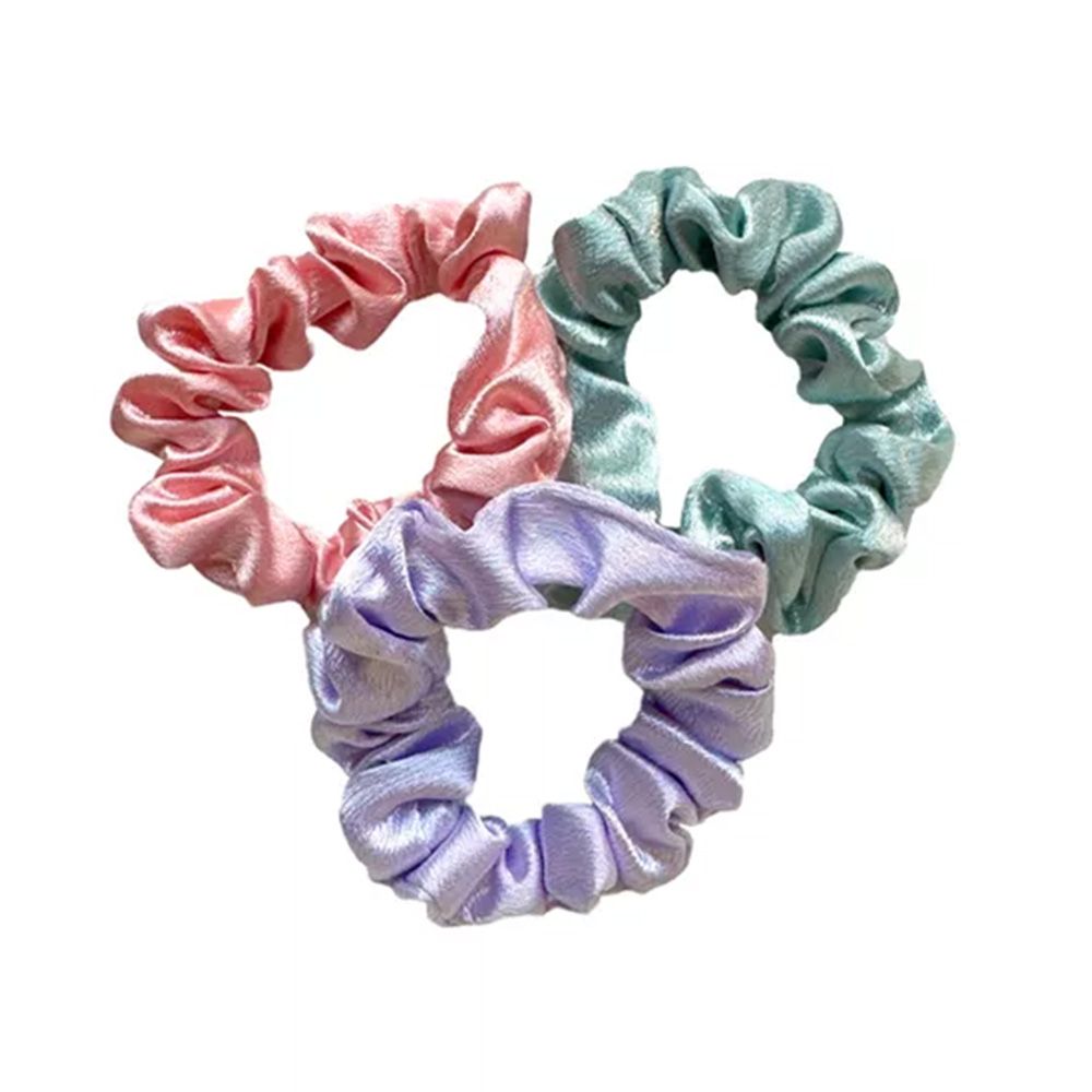 Slim Silky Scrunchies 3pk, Pastel