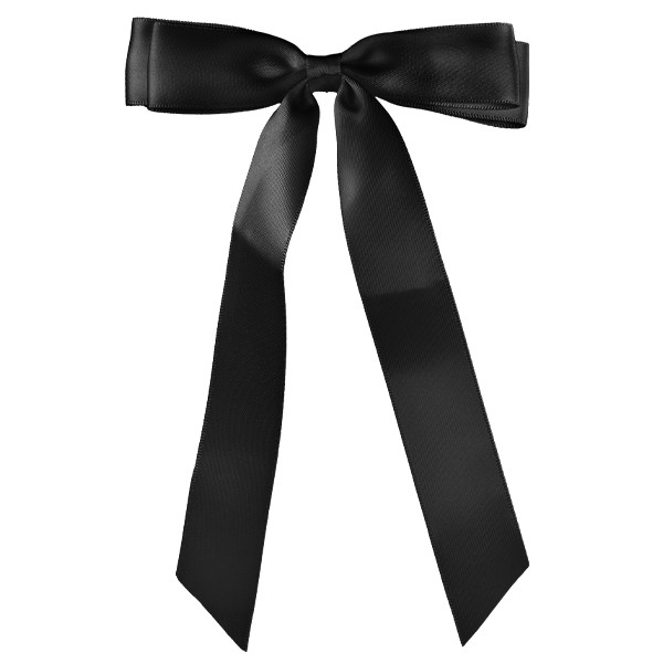 Long Bow Hair Clip, Black