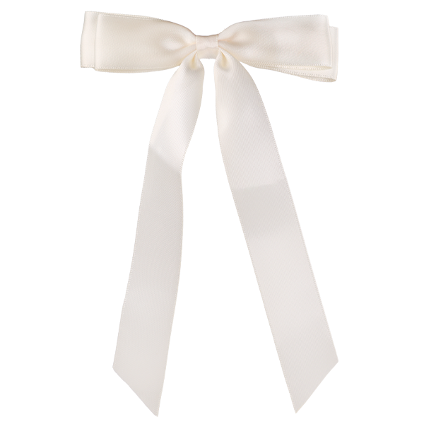 Long Bow Hair Clip, Cream