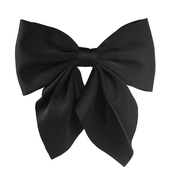 Short Bow Hair Clip, Black
