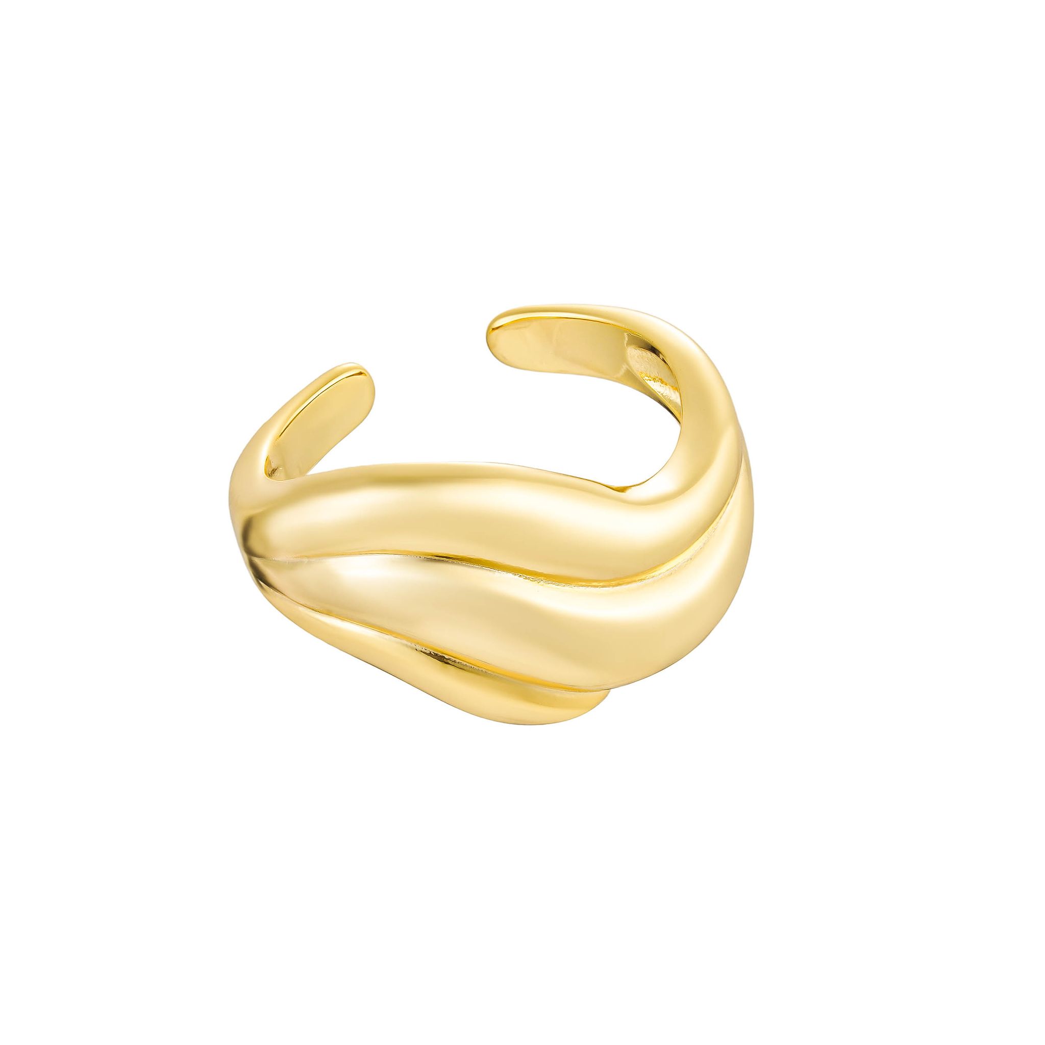 Chunky Waves Ring, Gold