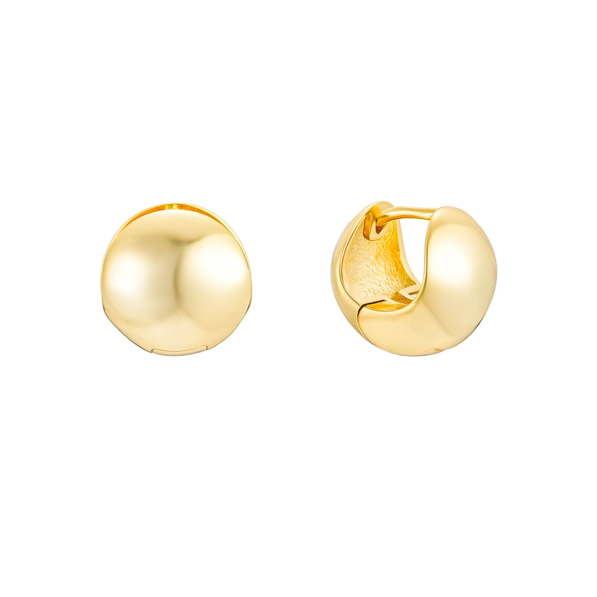 Chunky Ball Huggie Hoops, Gold