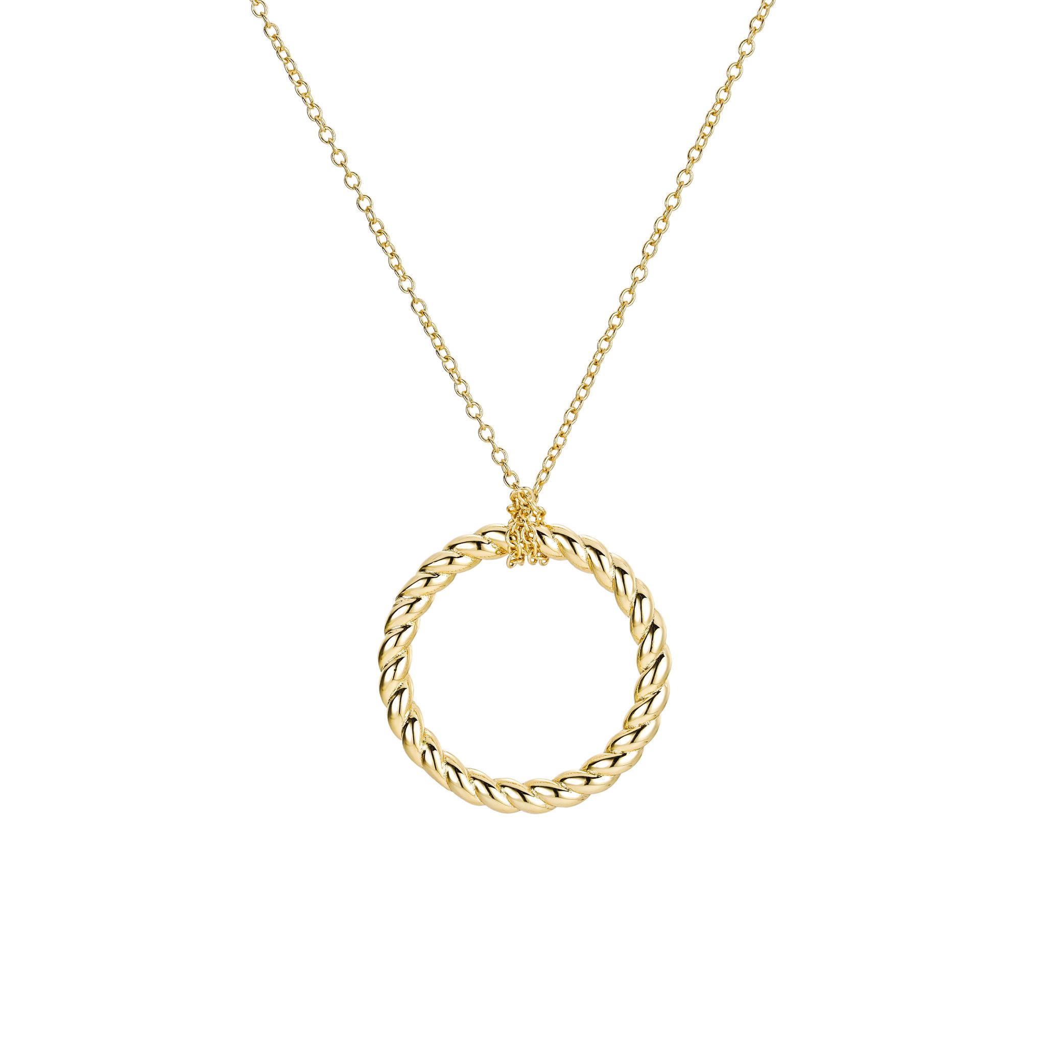 Golden Twist Circle Necklace