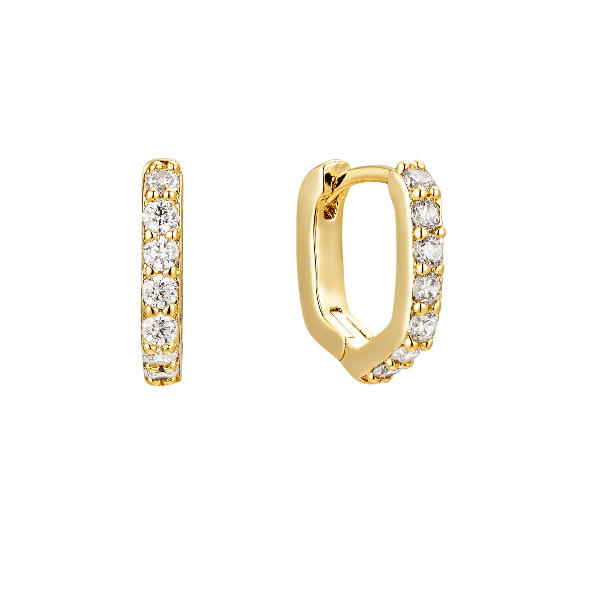 Sparkle Chic Huggie Hoops, Gold