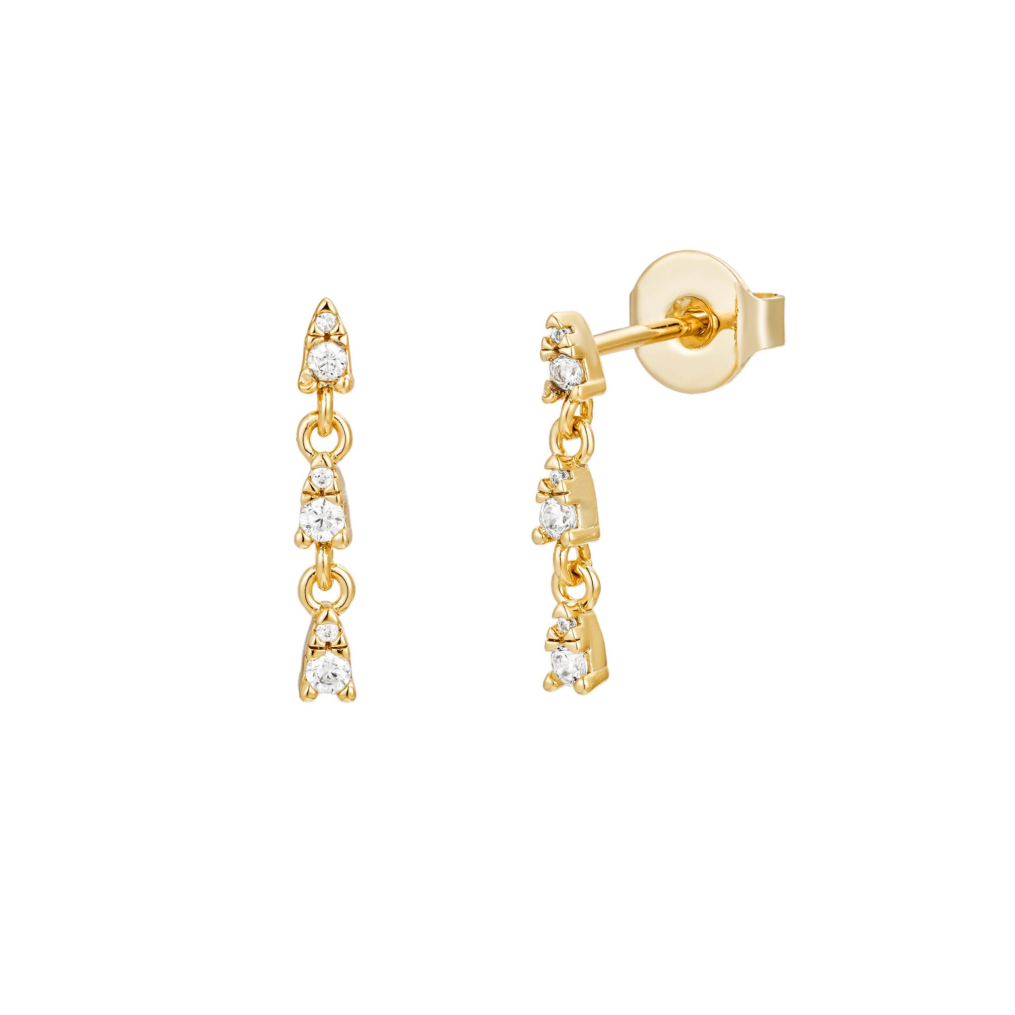 Dazzling Drops Earrings, Gold