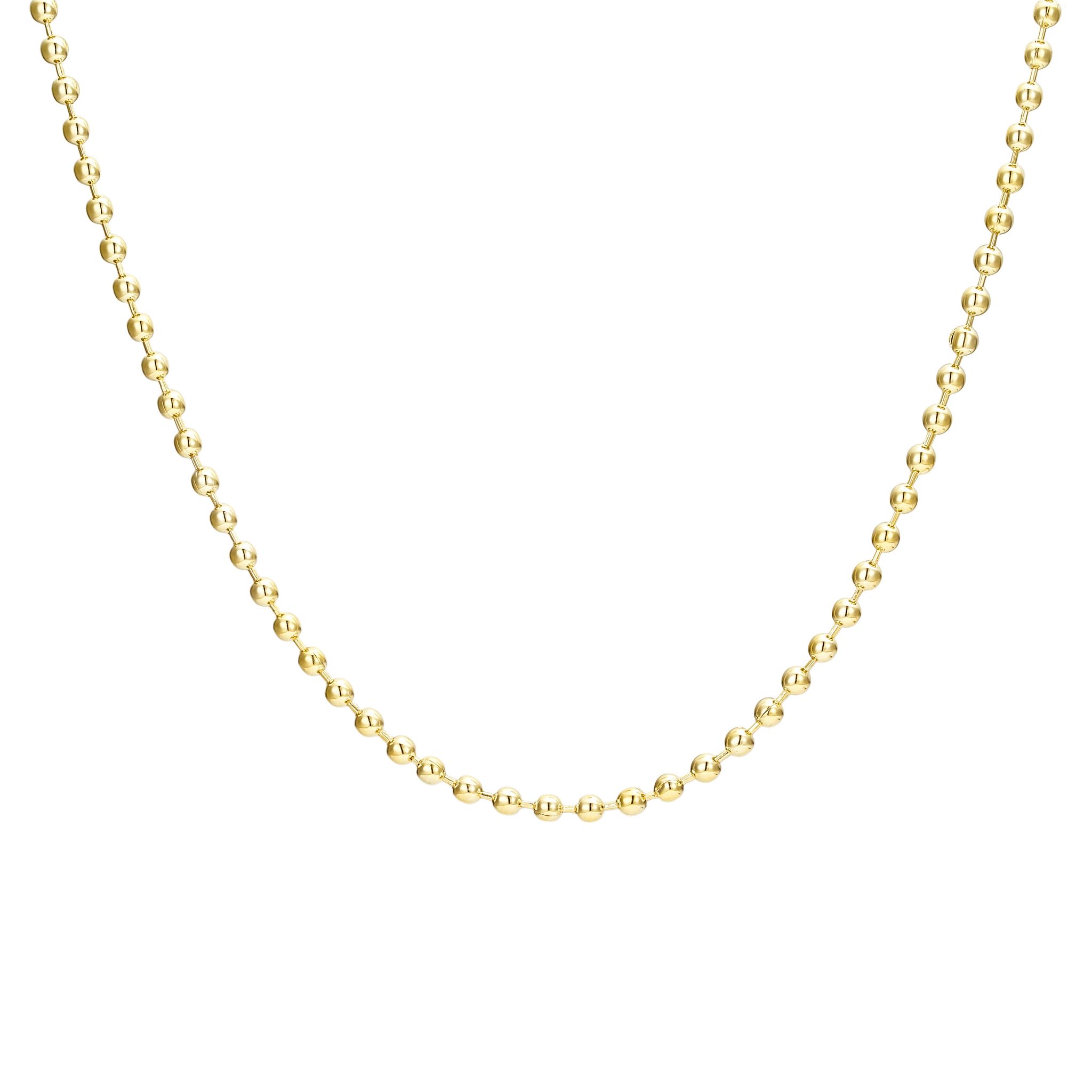 Bead Chain Necklace, Gold