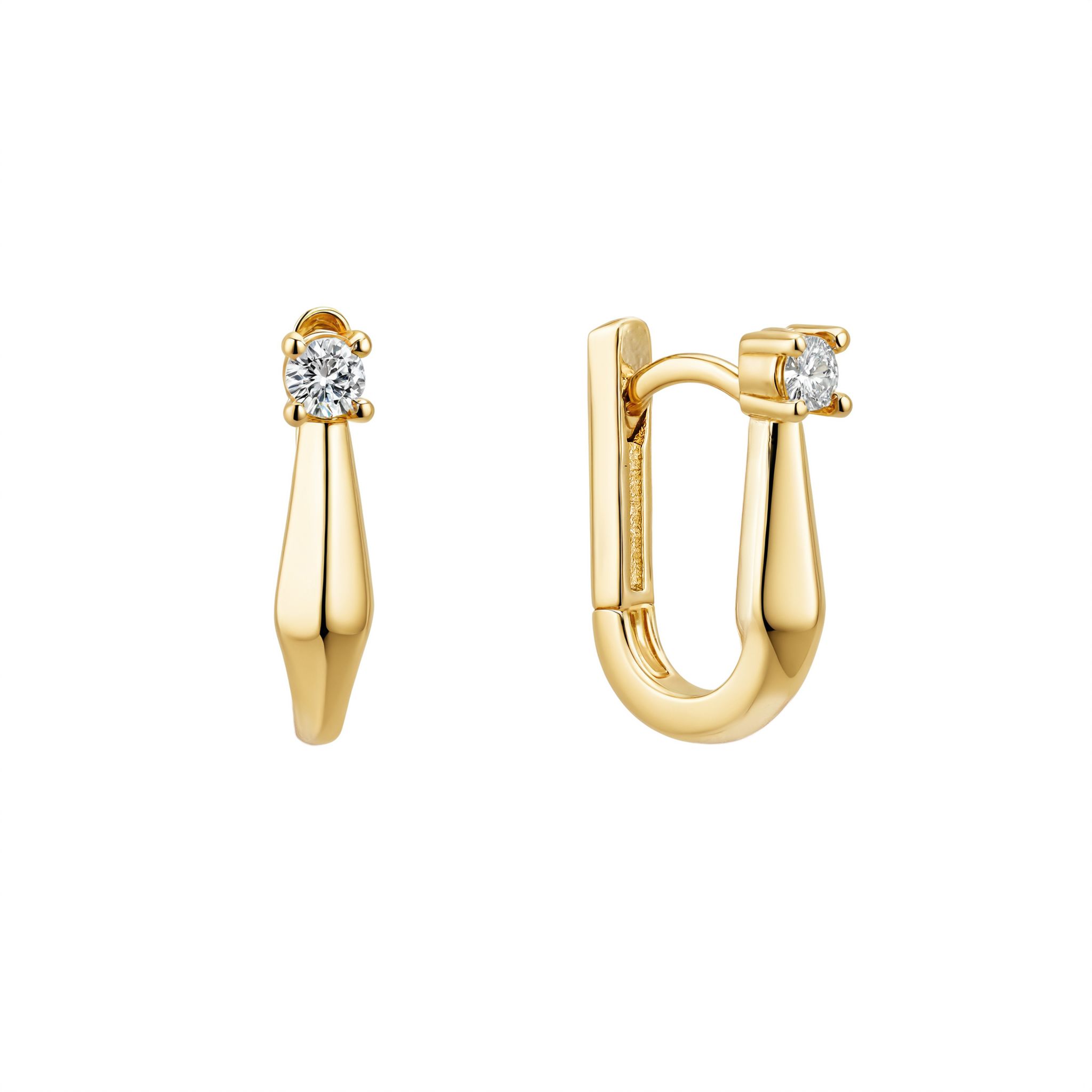 Elegant Huggie Hoops, Gold