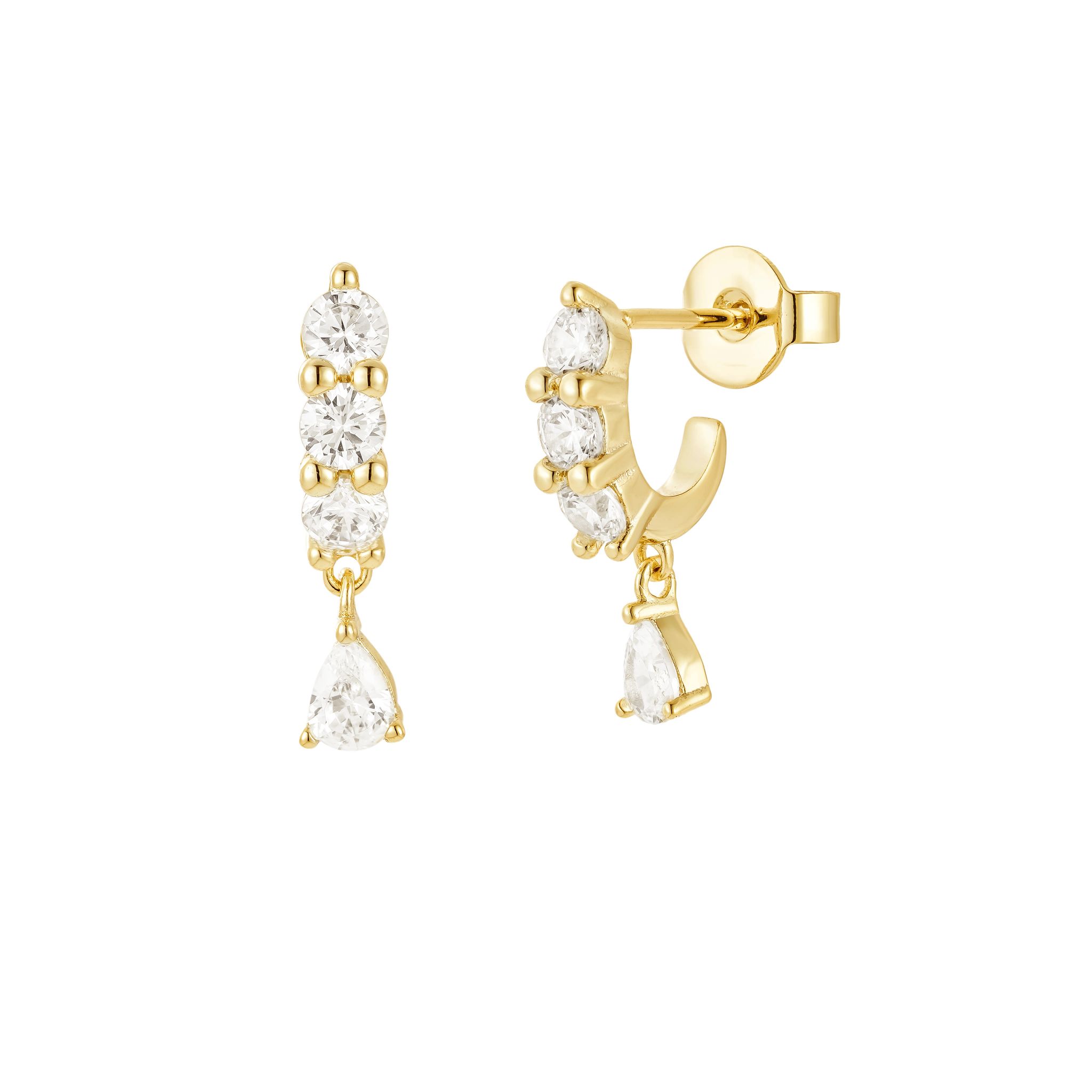 Shine Bright Huggie Earrings, Gold