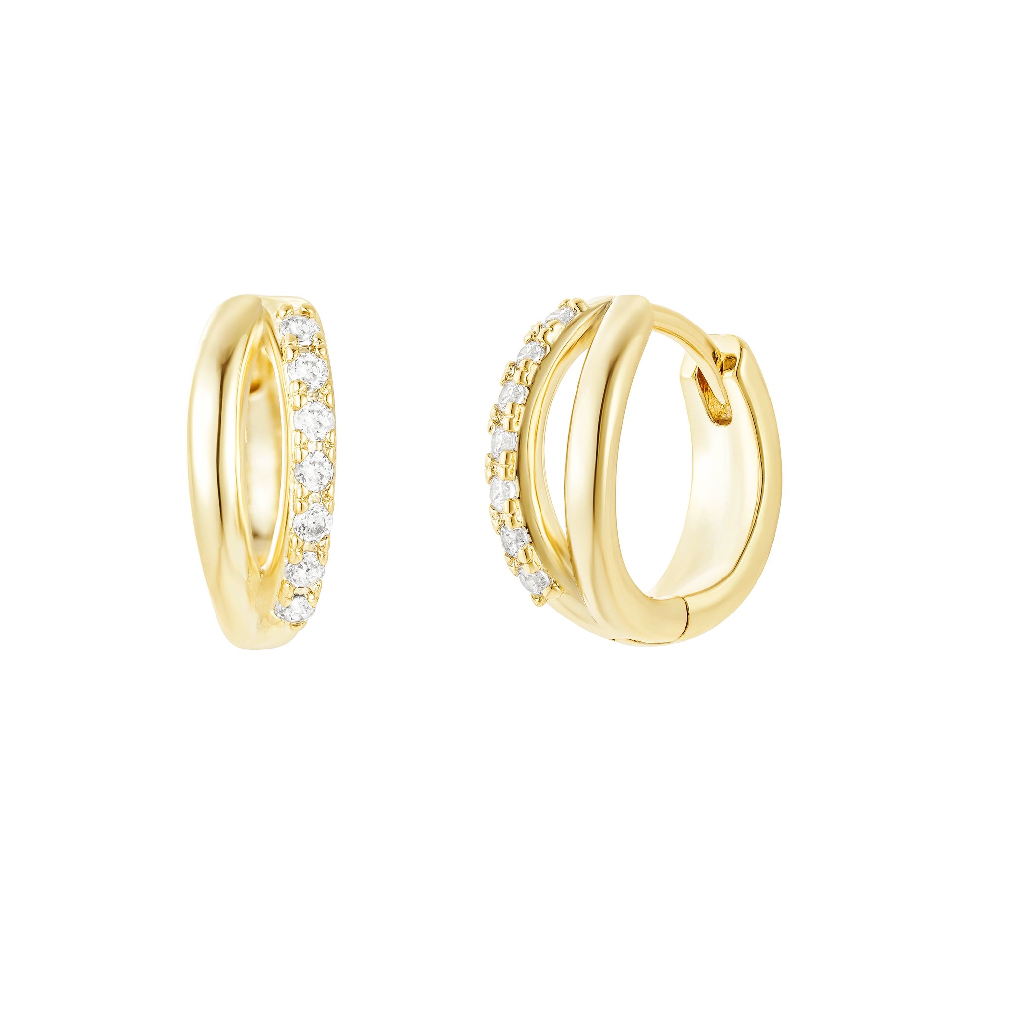 Shimmer Shine Huggie Hoops, Gold