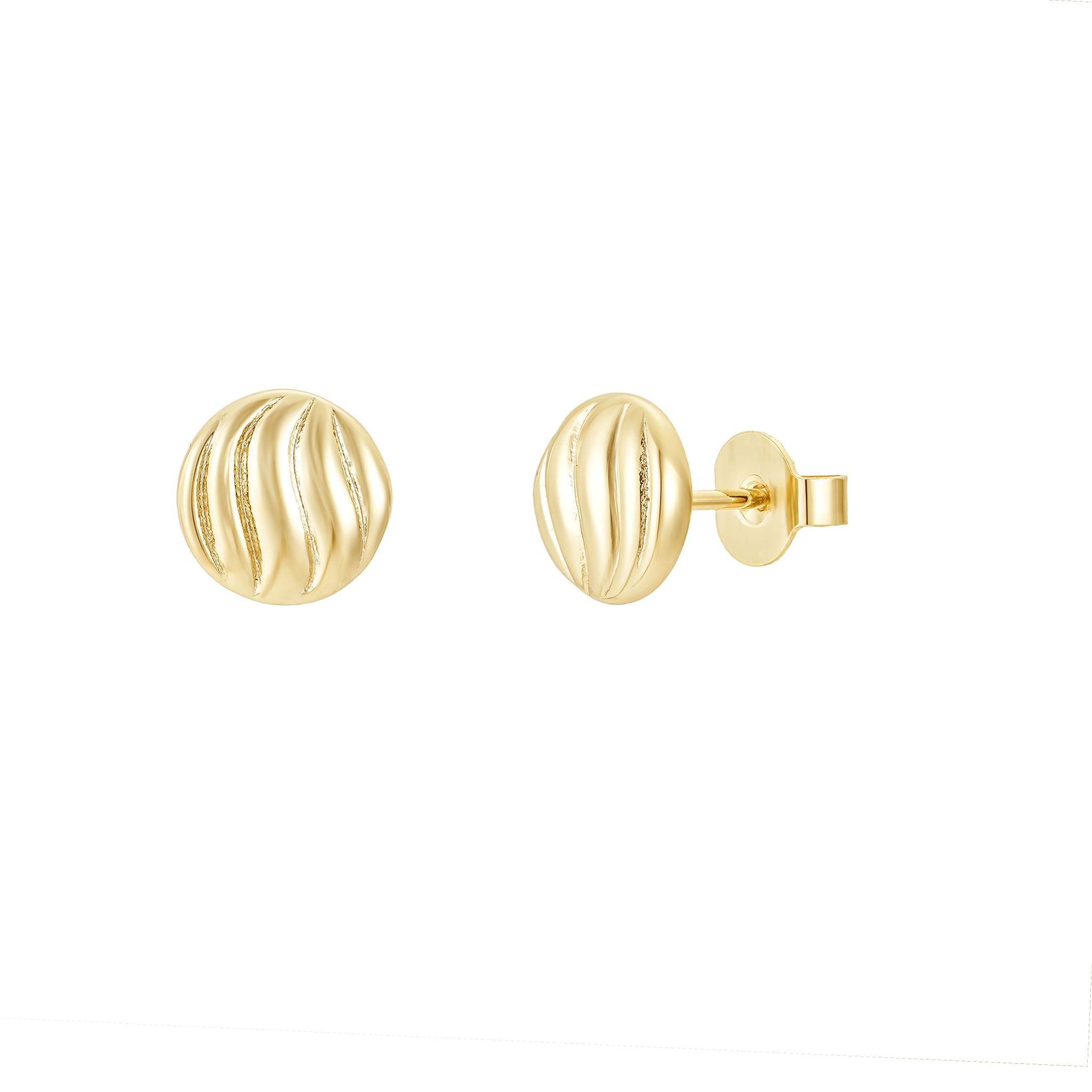 Wavey Dome Earrings, Gold