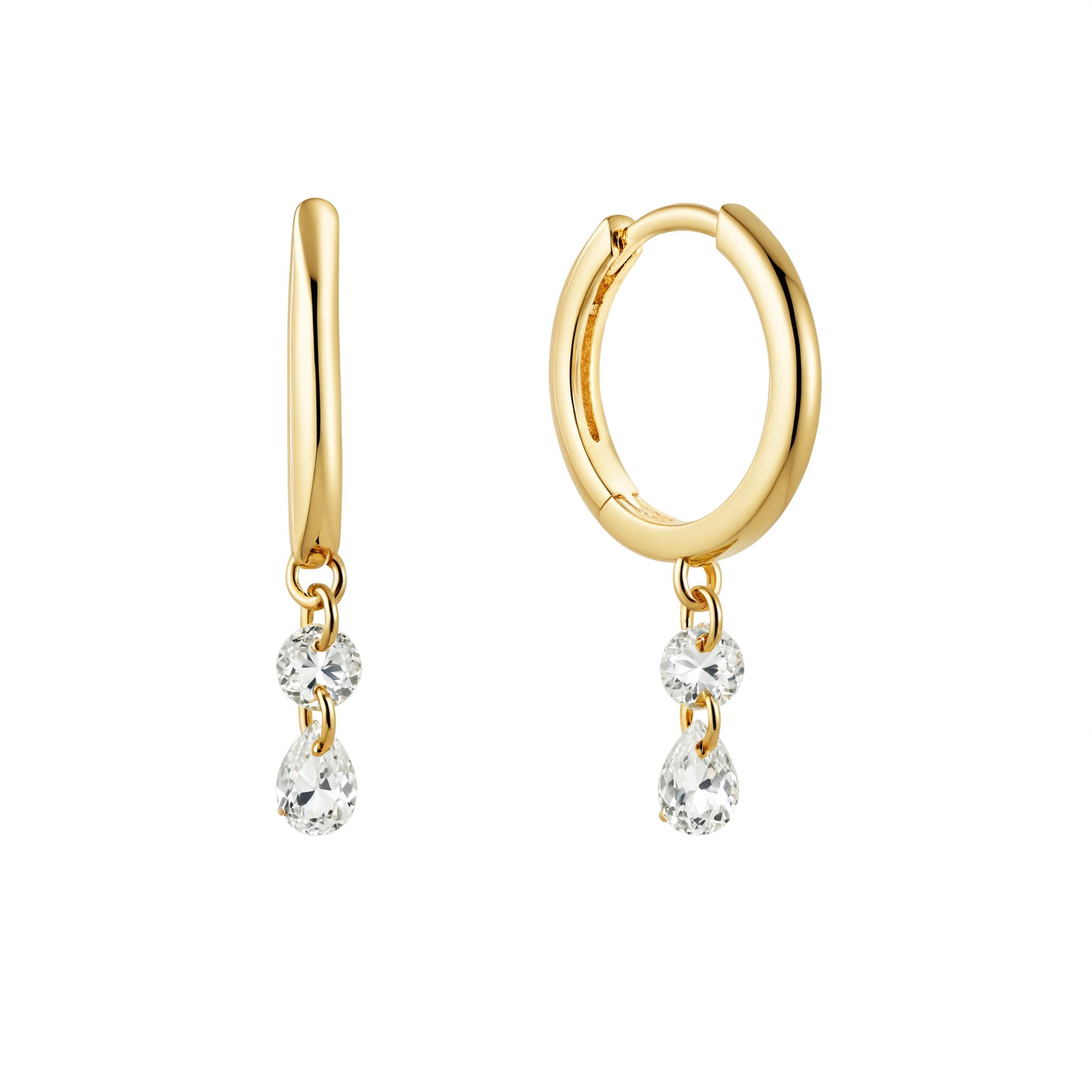 Drop Delight Huggie Hoops, Gold