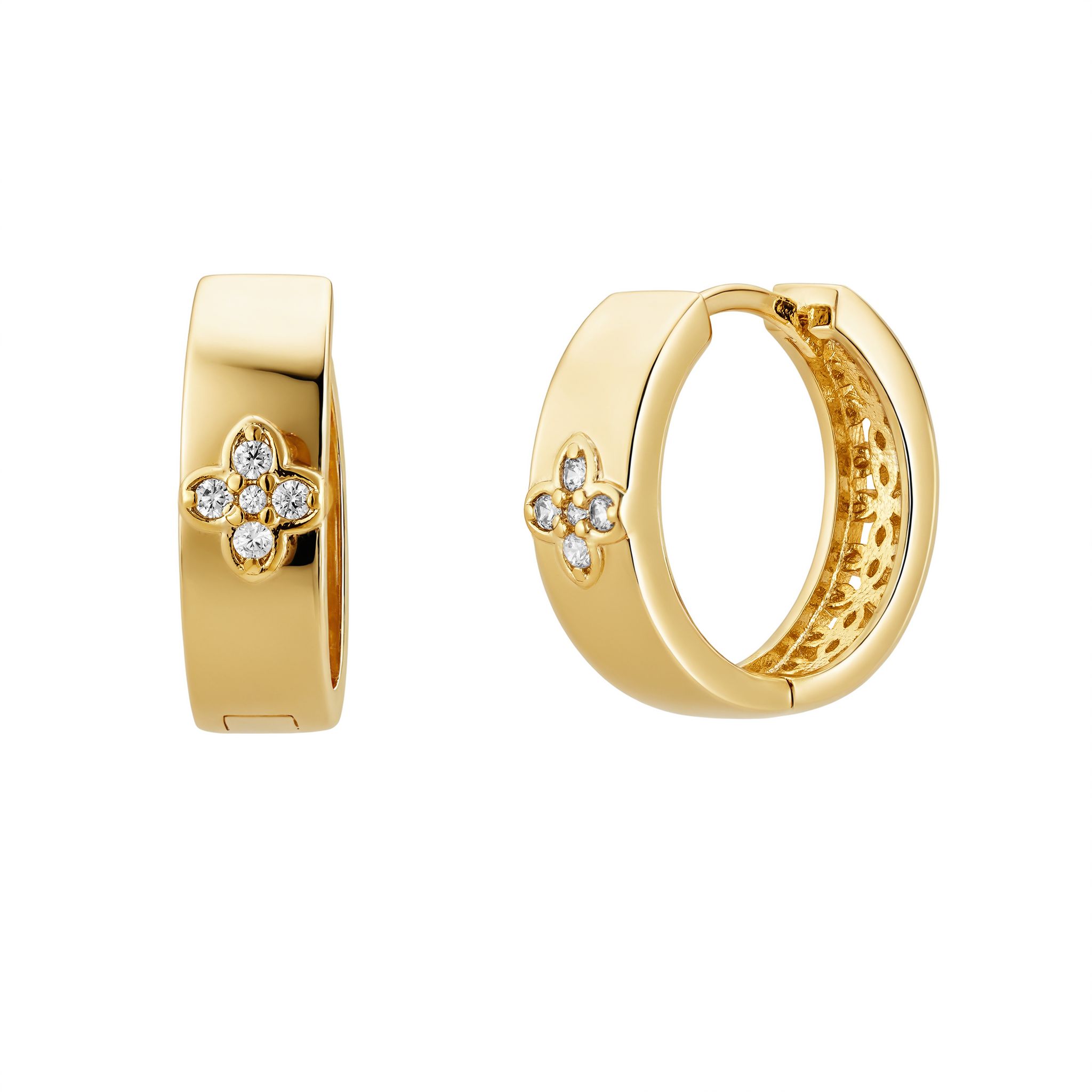 Blossom Huggie Hoops, Gold