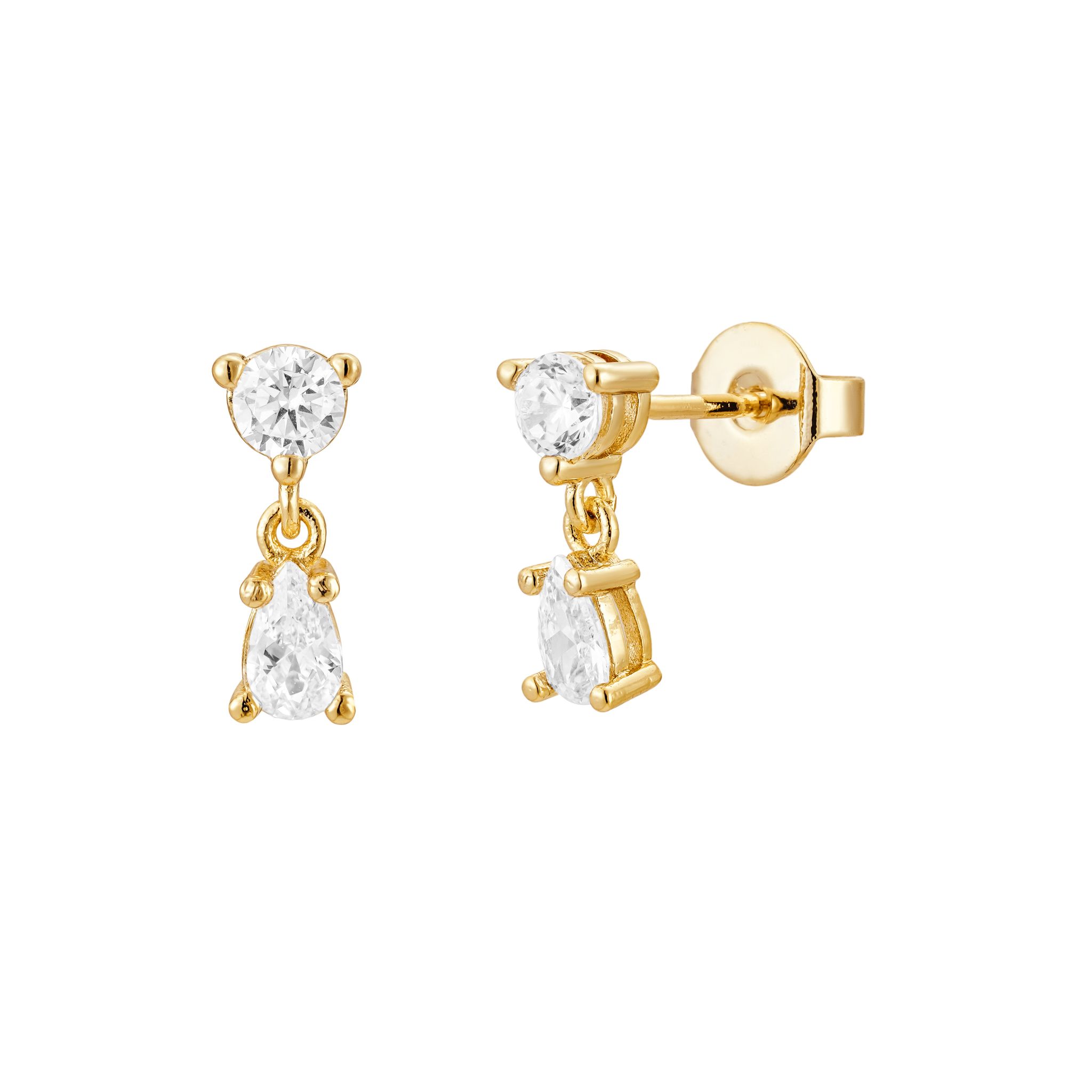 Teardrop Earrings, Gold
