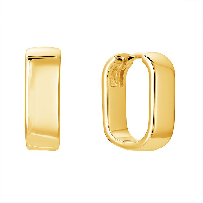 Sharp Square Huggie Hoops