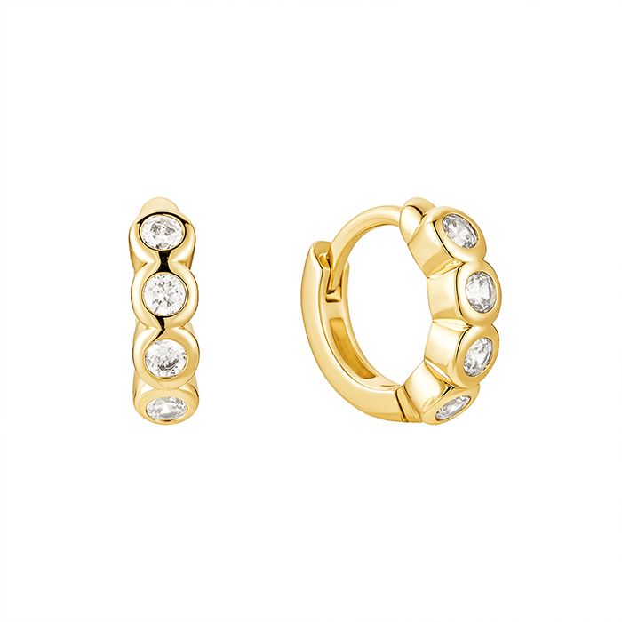 Luxe Loop Huggie Hoops, Gold