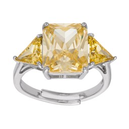 Ring i silver med gul kubisk zirkonia Ring i silver med gul kubisk zirkonia