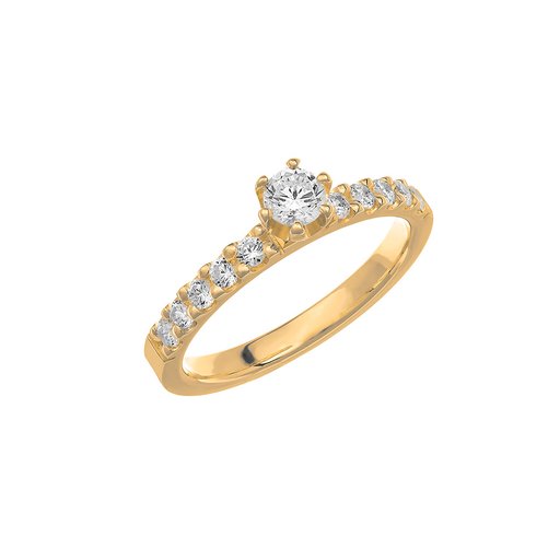 Diamantring i 18K guld