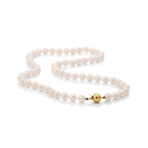 Pärlhalsband 18K guld 45cm