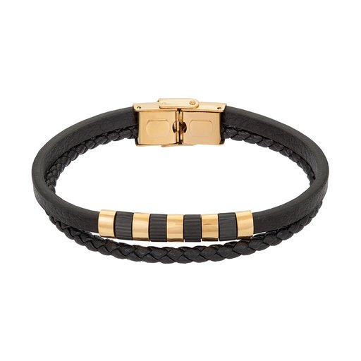 Armband i stål och läder