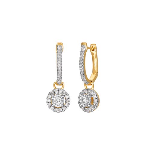 Diamantörhängen i 18K guld - Halo