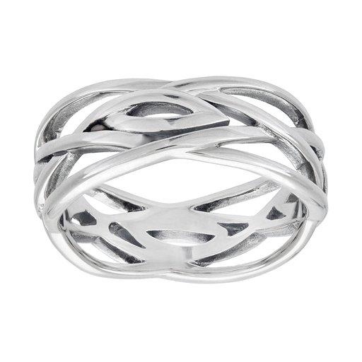 Flätad ring i äkta silver