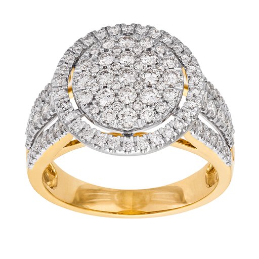 Diamantring i 18K guld med flera diamanter