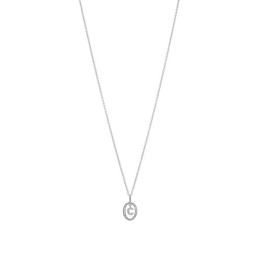 Halsband i äkta silver bokstav C