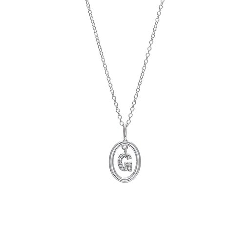 Halsband i äkta silver bokstav G