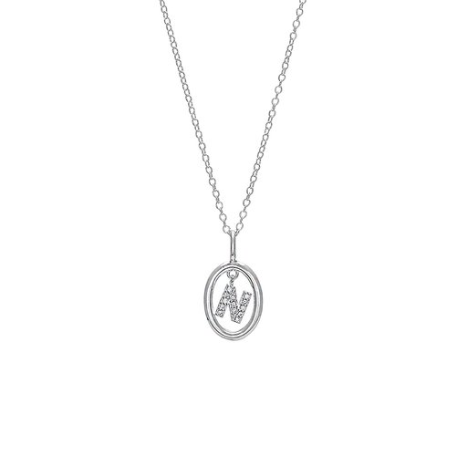 Halsband i äkta silver bokstav N