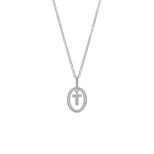 Halsband i äkta silver bokstav T