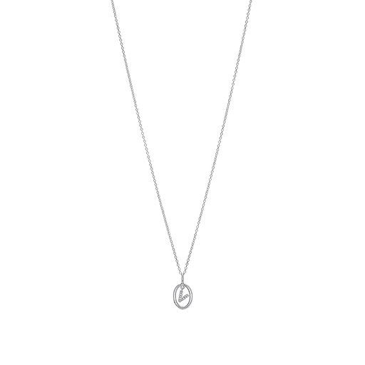 Halsband i äkta silver bokstav V