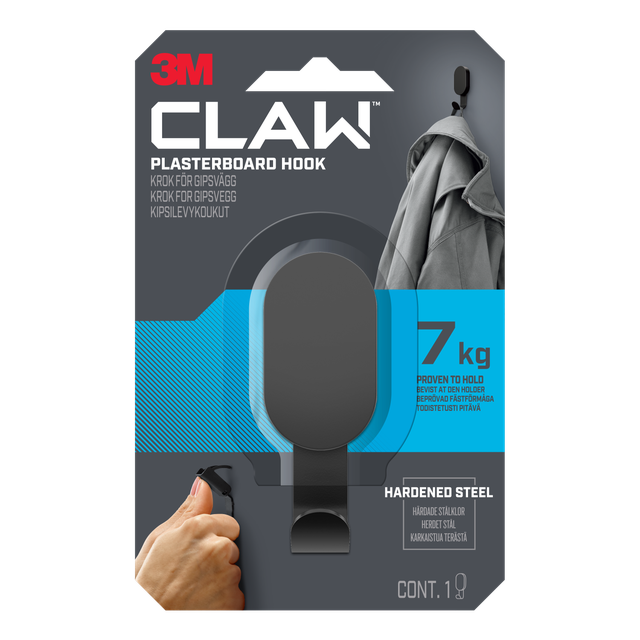 HOOK CLAW GIPS VÆG 7 KG 1 CLAW-krog og 1 låg