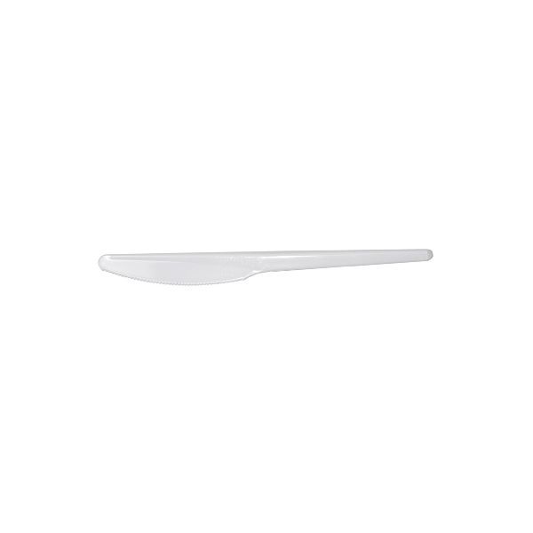 Kniv, hvit plast
