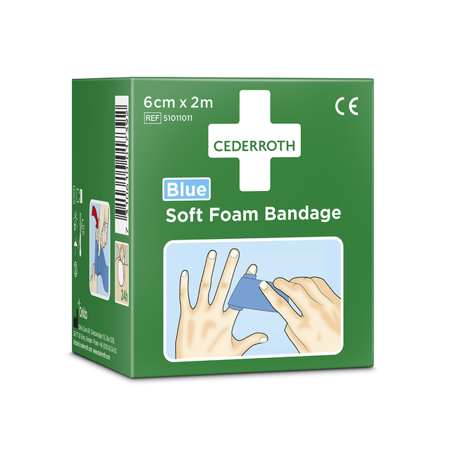 Bandage, Soft Foam 6cm x 2m Bandage, Soft Foam 6cm x 2m Blå