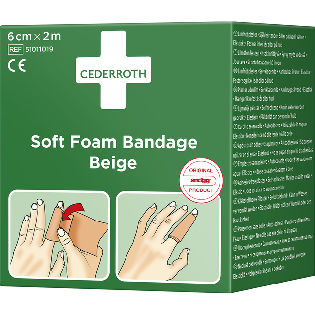 Bandage, Soft Foam 6cm x 2m Beige