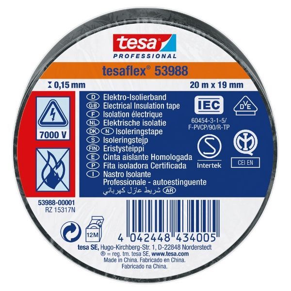PVC Isoleringstejp, IMQ, SEMCO & IEC Svart