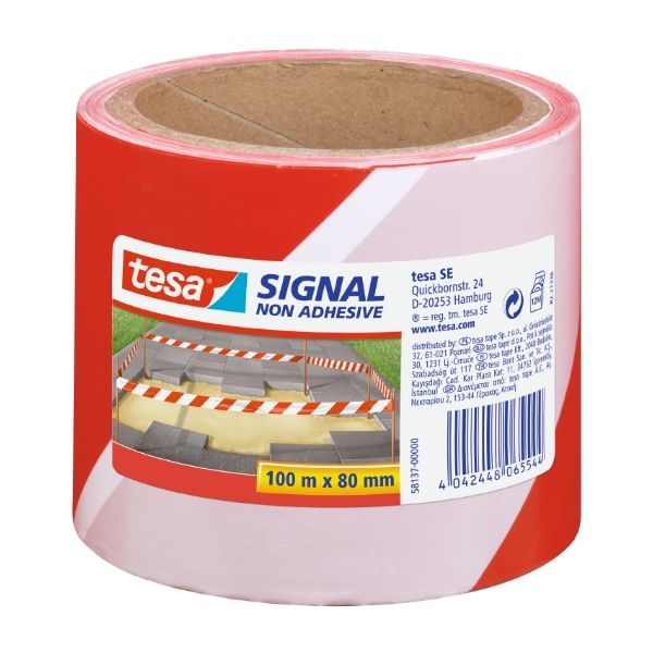 BLOKKERING TAPE Rød/hvit