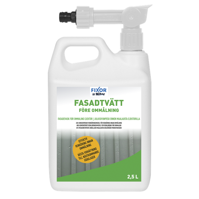 Fasadevask før maling med ejektor 2,5