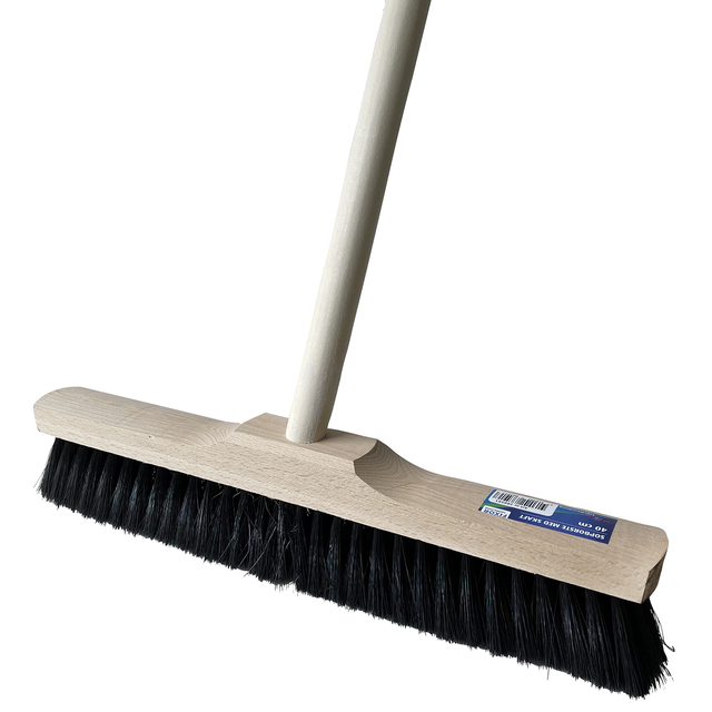 Sopborste trä tagelblandning 40 cm med skaft Sopborste trä tagelblandning 40 cm med skaft