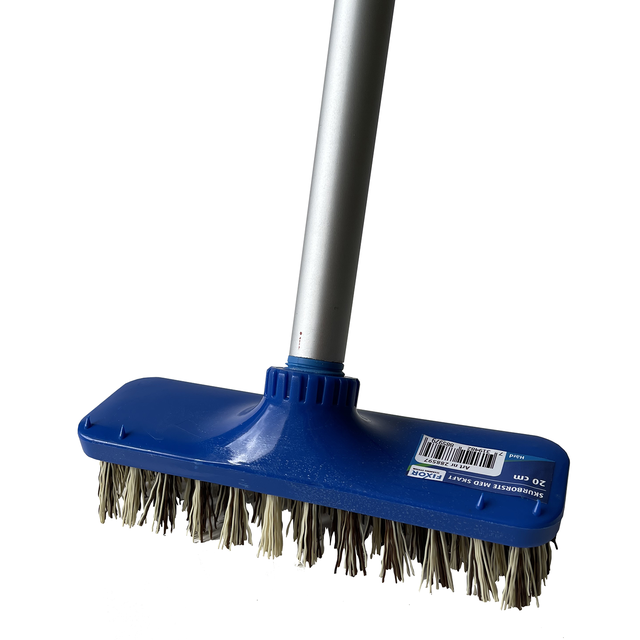 Skurborste plast hård 20 cm med skaft