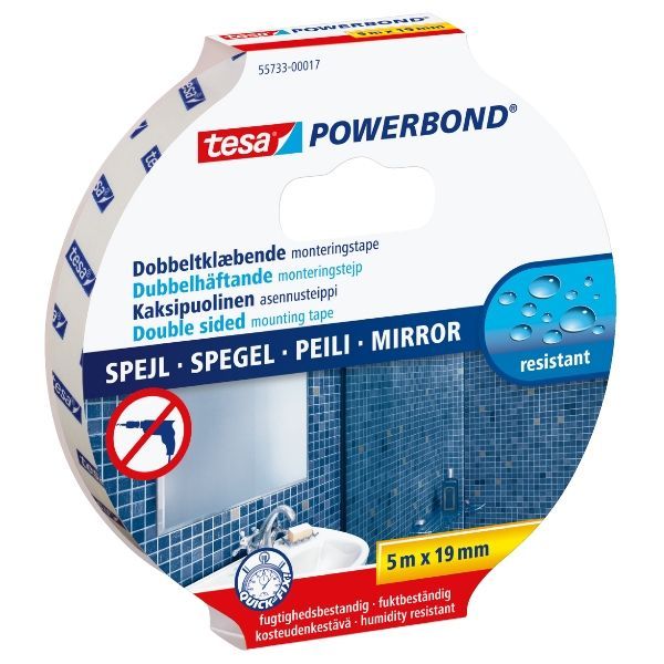Dubbelhäftande monteringstejp, Spegel