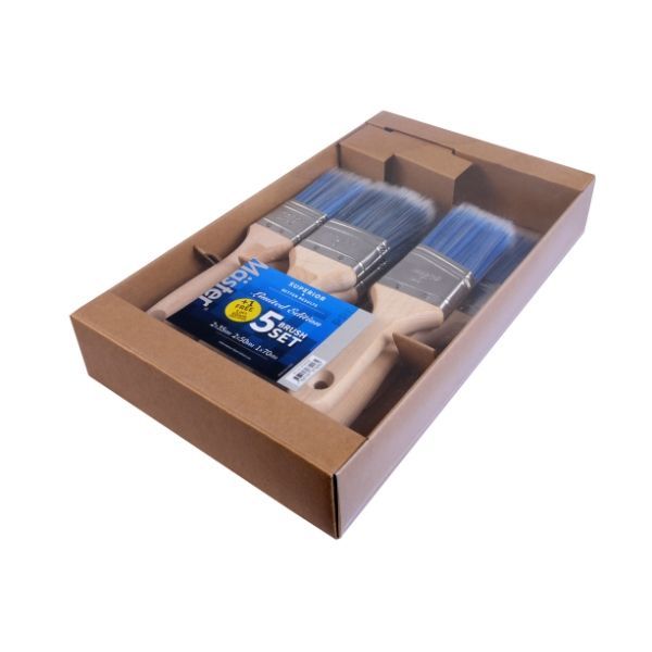 BRUSH SET, SUPERIOR BLUE, 6-PACK 35x2, 50x3, 70 mm