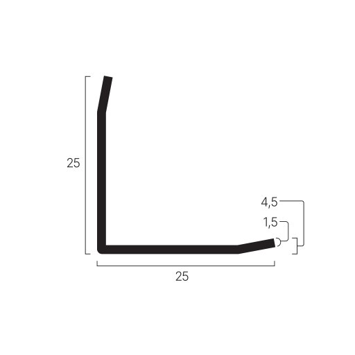 Hörnskydd Vit 25x25x2000 mm