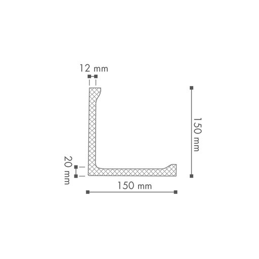 Hörnmodul L1 PU 150 x 150 x 2000 mm
