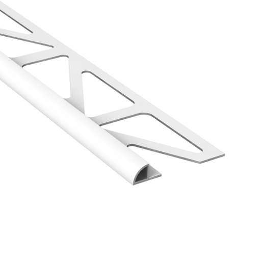 Kakellist Halvrund 6 mm Alu Vit 250 cm