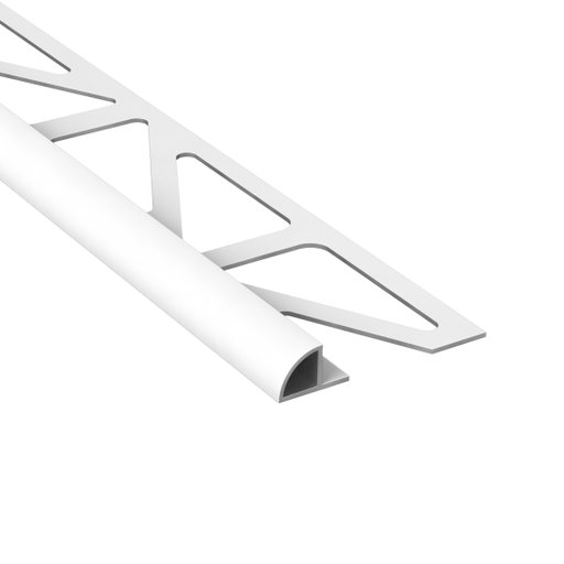 Kakellist Halvrund 8 mm Alu Vit 250 cm