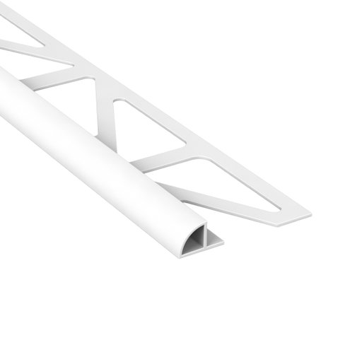 Kakellist Halvrund 8 mm Pvc Vit 250 cm